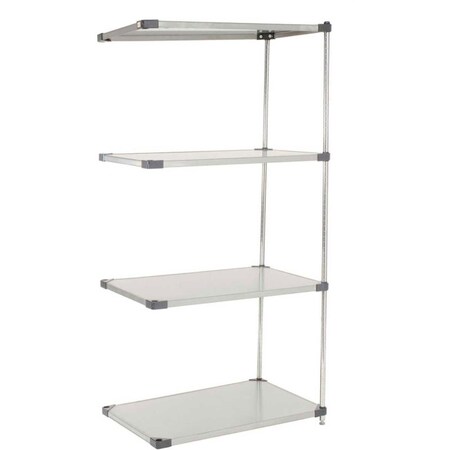 Nexel 5 Tier Solid Stainless Steel Shelving Add-On Unit, 36W x 24D x 86H A24368SS5